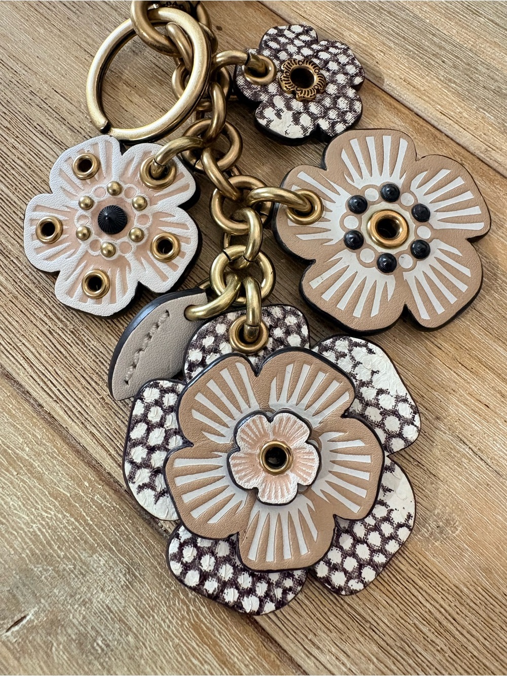 Coach Tea Rose Cluster Bag Charm